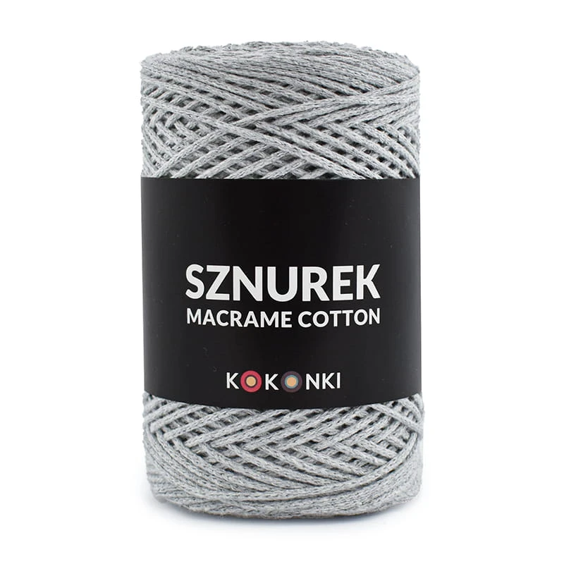 Sznurek Macrame Cotton by KOKONKI 2mm / rolka 200m / szary
