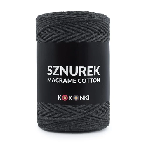 Sznurek Macrame Cotton by KOKONKI 2mm / rolka 200m / grafit