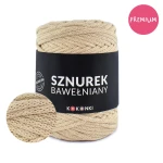 PREMIUM Sznurek bawełniany by KOKONKI 5mm / rolka 100m / 501 ciepły beż