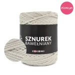 PREMIUM sznurek bawełniany by KOKONKI 5mm / rolka 100m / 502 jasny beż