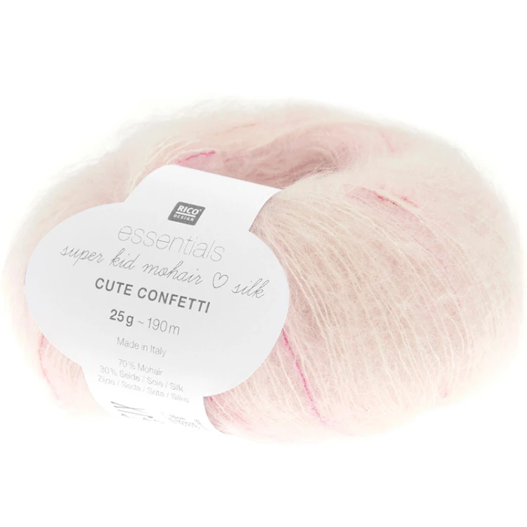 Włóczka Rico Design Essentials Super Kid Mohair Loves Silk Cute Confetti 001
