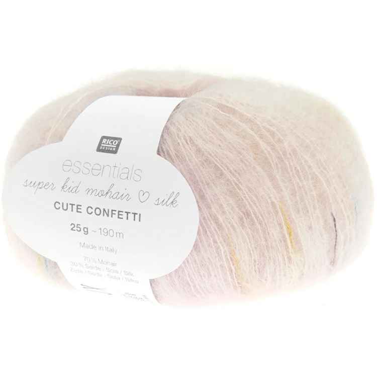 Włóczka Rico Design Essentials Super Kid Mohair Loves Silk Cute Confetti 003