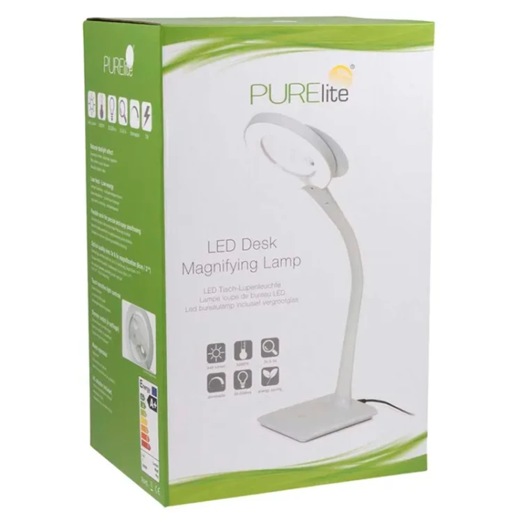 Lampa biurkowa PURElite LED z lupą i ściemniaczem