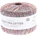 Příze / Nit s flitry Rico Design Creative Crazy Paillettes 001 / pudr
