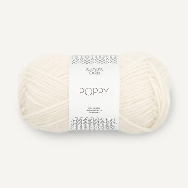 Włóczka Sandnes Garn Poppy 1002 / ecru