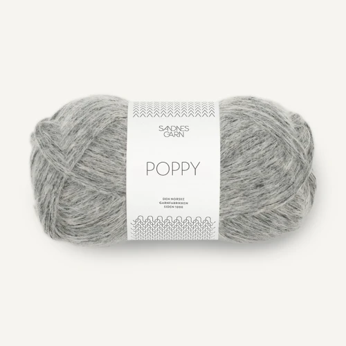 Włóczka Sandnes Garn Poppy 1042 / szary melanż