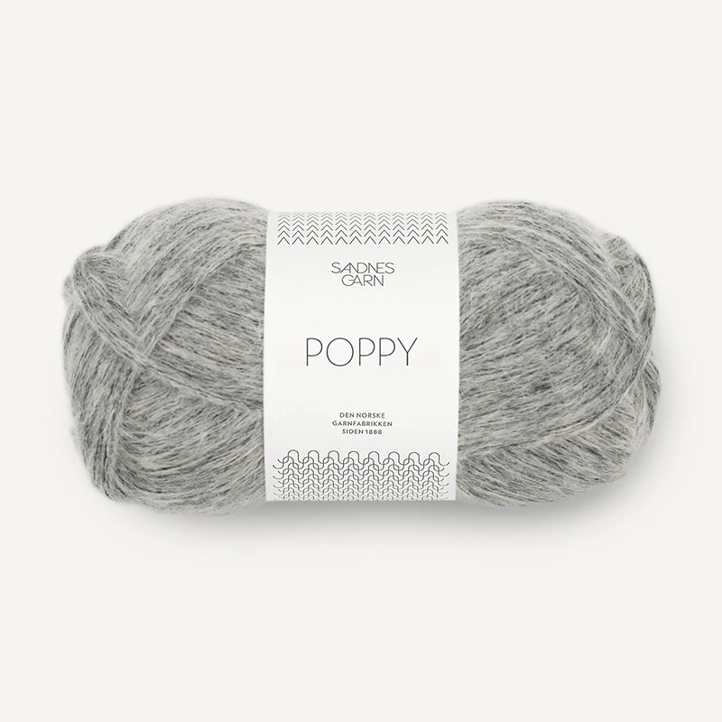 Włóczka Sandnes Garn Poppy 1042 / szary melanż