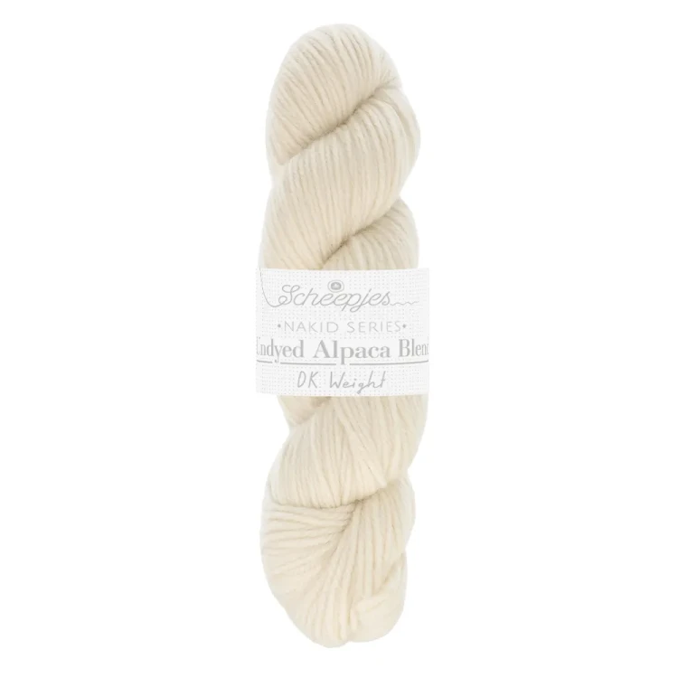 Włóczka / baza do farbowania Scheepjes Nakid Series Undyed Alpaca Blend DK  / 210m / naturalny  / 004