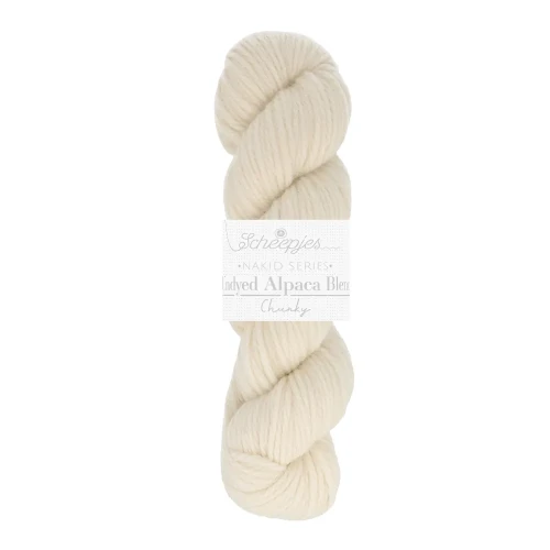 Włóczka / baza do farbowania Scheepjes Nakid Series Undyed Alpaca Blend Chunky / 120m / naturalny / 005