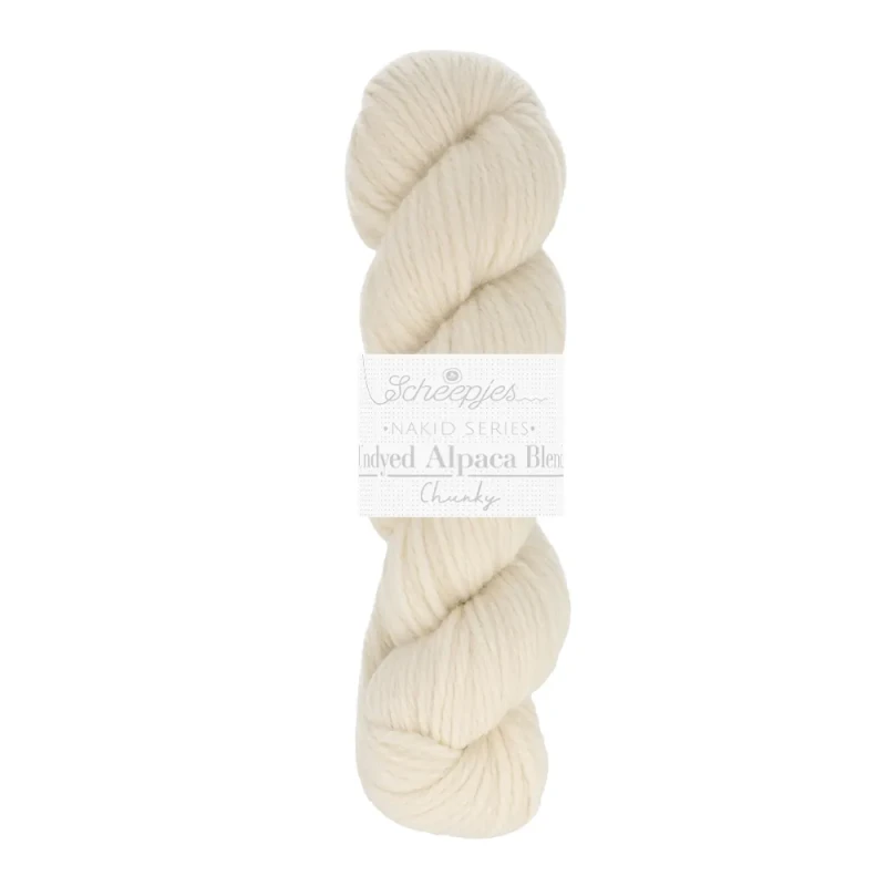 Włóczka / baza do farbowania Scheepjes Nakid Series Undyed Alpaca Blend Chunky / 120m / naturalny / 005