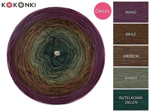 KOKONEK Classic A894 Wino/brąz/orzech/khaki/butelkowa zieleń