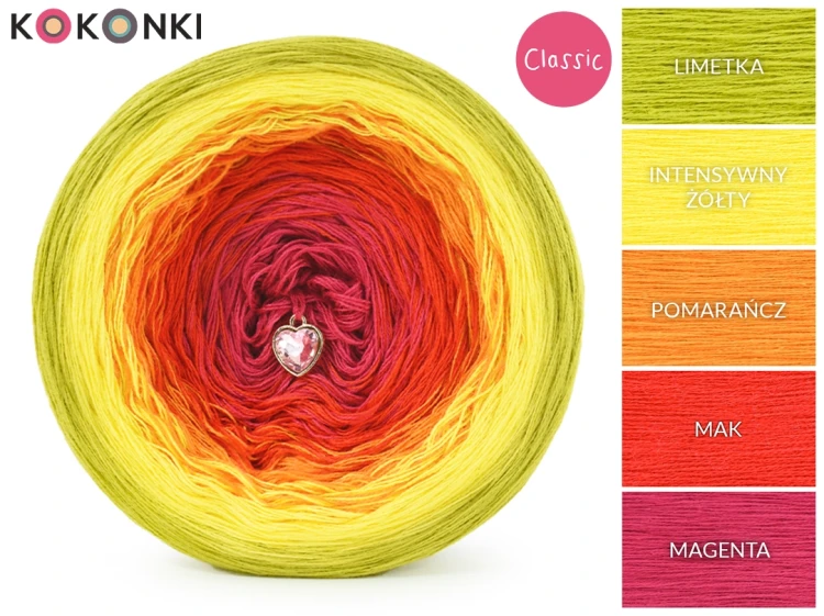 KOKONEK Classic B282 - Limetka/intensywny żółty/pomarańcz/mak/magenta