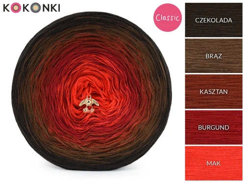 KOKONEK Classic B284 - Czekolada/brąz/kasztan/burgund/mak