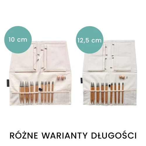 Zestaw bambusowych drutów wymiennych Seeknit Curve Koshitsu Grand / 8 par drutów / rozmiar 3.5-10 mm / białe etui / DS