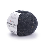 Włóczka z cekinami YarnArt Alpaca Gold Paillettes 9314 / ciemny szary