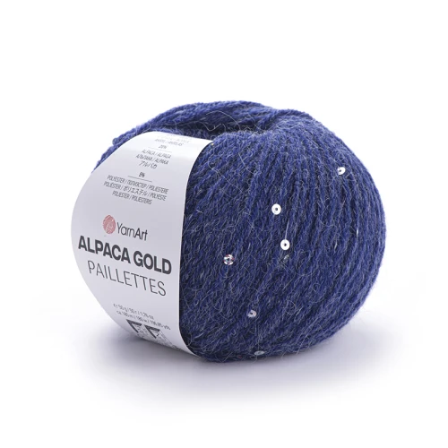 Włóczka z cekinami YarnArt Alpaca Gold Paillettes 9313 / kobalt