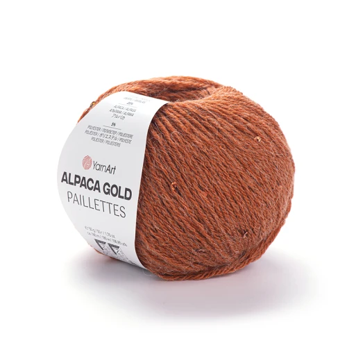 Włóczka YarnArt Alpaca Gold Paillettes 9312 / koniak