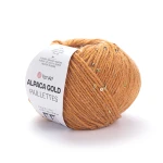 Włóczka z cekinami YarnArt Alpaca Gold Paillettes 9311 / koniak