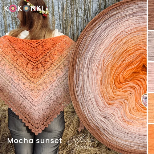 KOKONEK Nature NT072 Mocha sunset - Kakao/brudny róż/łososiowy/melon/dynia