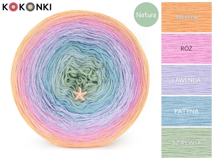 KOKONEK Nature NT075 Sorbet skies - Melon/róż/lawenda/patyna/szałwia