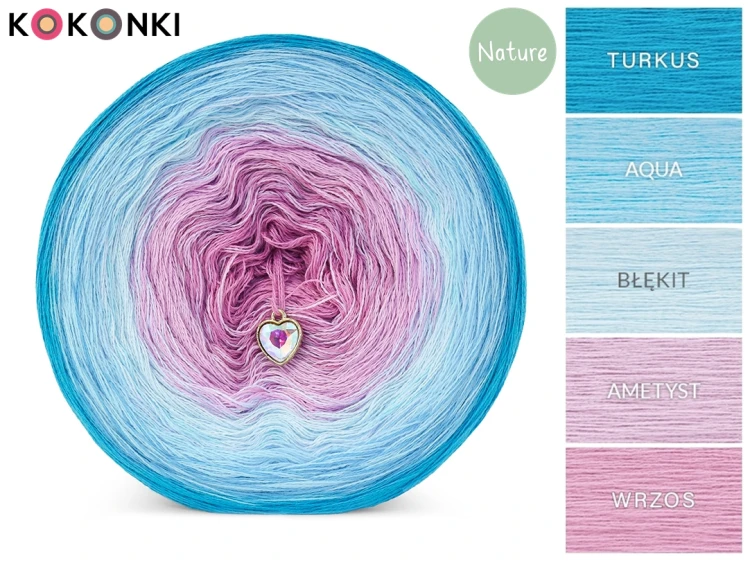 KOKONEK Nature NT078 Bubble gum - Turkus/aqua/błękit/ametyst/wrzos