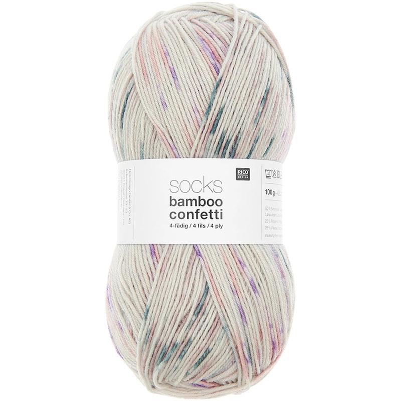 Włóczka skarpetkowa Rico Design Socks Bamboo Confetti 055