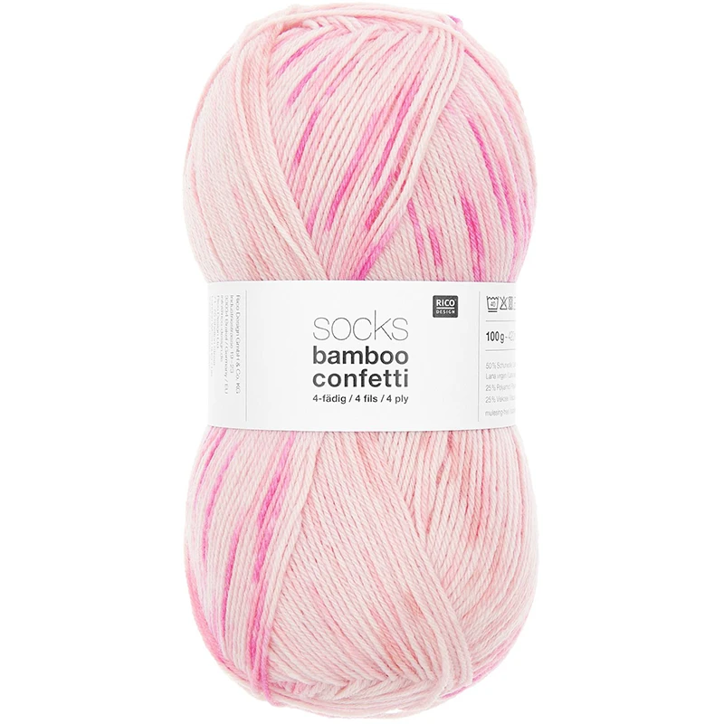 Włóczka skarpetkowa Rico Design Socks Bamboo Confetti 050
