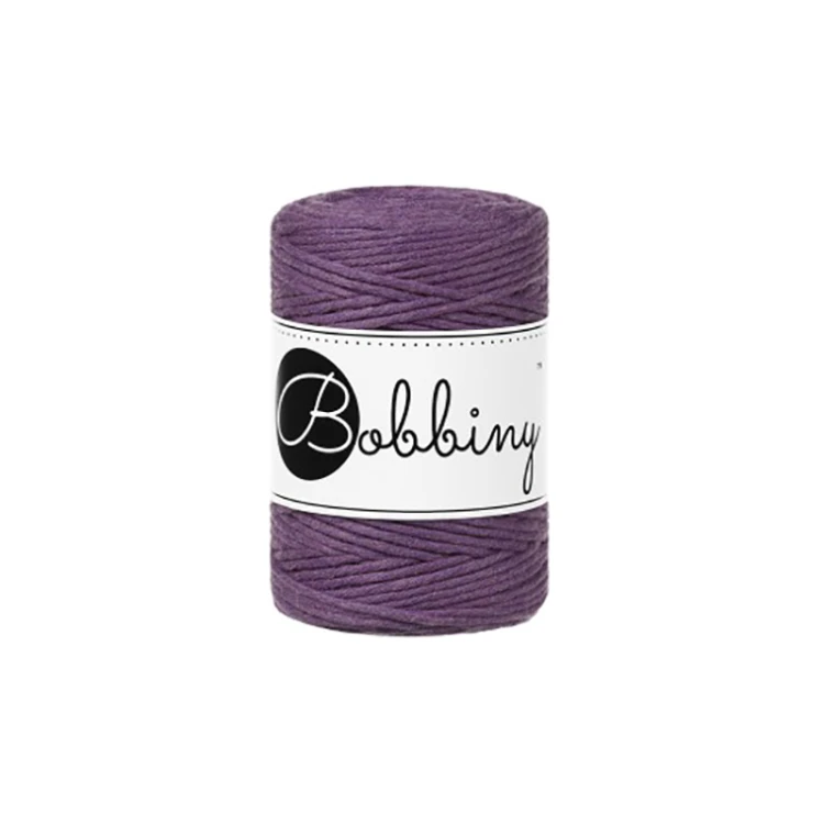 Sznurek skręcany bawełniany Bobbiny Macrame Cord / Fioletowy / Violet / 1.5mm / 100m