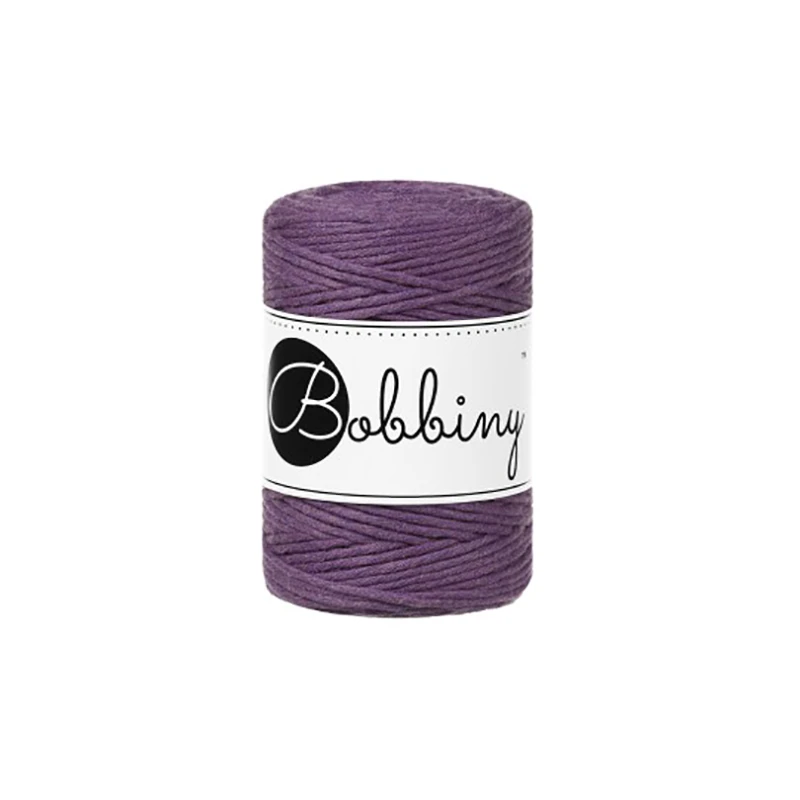 Sznurek skręcany bawełniany Bobbiny Macrame Cord / Fioletowy / Violet / 1.5mm / 100m