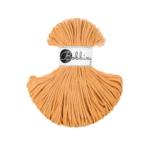 Sznurek pleciony bawełniany Bobbiny Junior / Pomarańczowy / Orange / 3mm / 100m