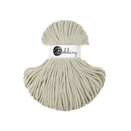Sznurek pleciony bawełniany Bobbiny Premium / Pale Olive / Jasny Oliwkowy / 5mm / 100m