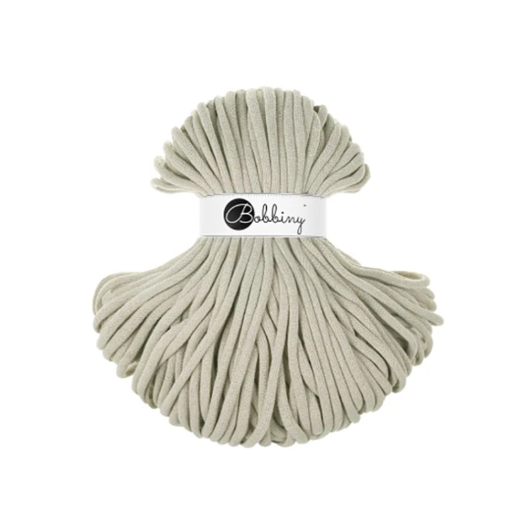 Sznurek pleciony bawełniany Bobbiny Jumbo / Jasny Oliwkowy / Pale Olive / 9mm / 100m