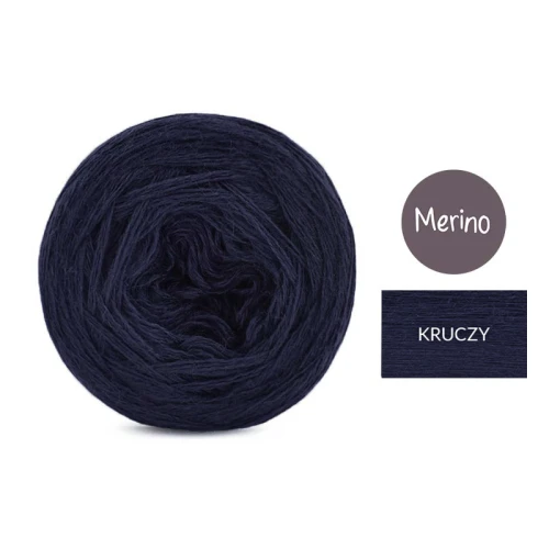 KOKONEK Mono Merino jeden kolor - kruczy / 250m