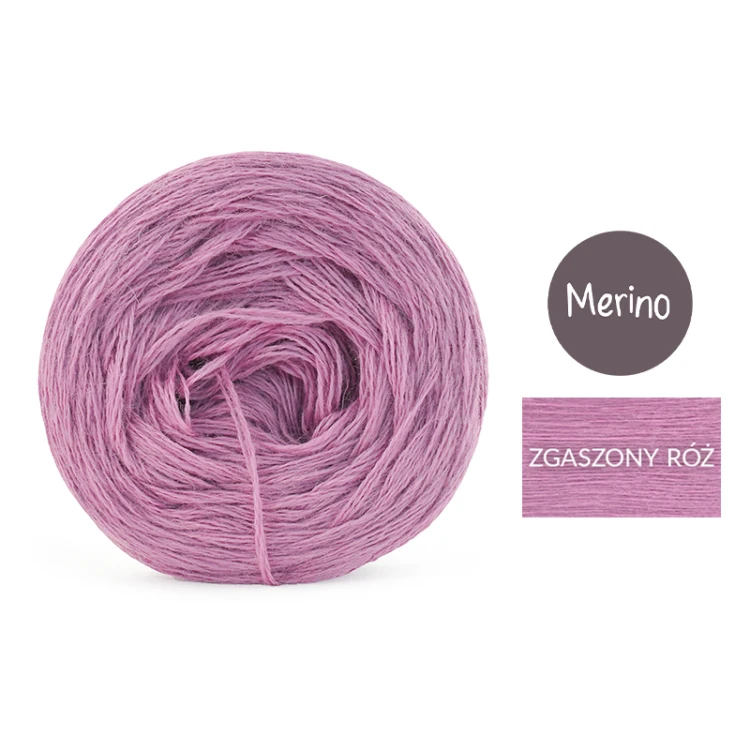 KOKONEK Mono Merino jeden kolor - zgaszony róż / 250m