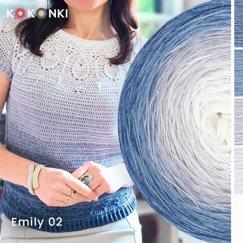KOKONEK Classic B287 Emily 02 - Indygo melanż/denim/stalowy/jasny szary/kreda