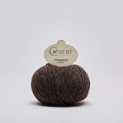 Włóczka Cardiff Cashmere Classic 305 / neon / czekolada tweed