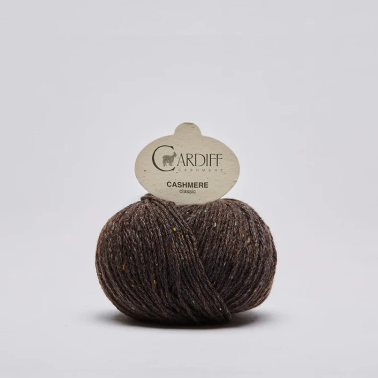 Włóczka Cardiff Cashmere Classic 305 / neon / czekolada tweed