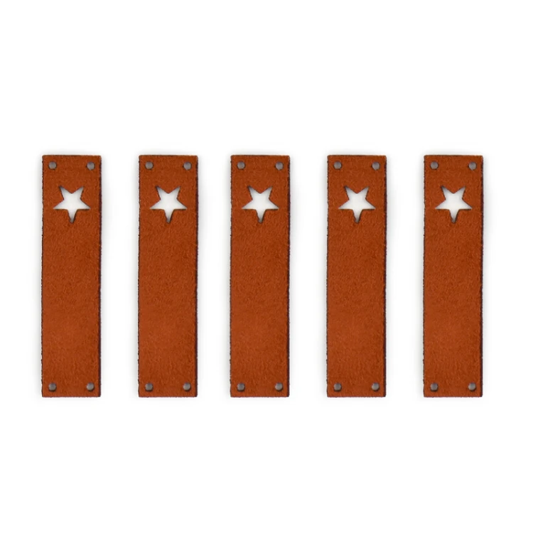 Zestaw metek nubuk premium "Gwiazda" / rdza / 60 x 15 mm / 5 szt.