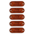 Zestaw metek nubuk premium "Sama zrobiłam'' / rdza / 15 x 40 mm / 5 szt.