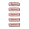 Zestaw metek nubuk premium "Handmade" / róż / 11 x 30 mm / 5 szt.