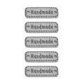 Zestaw metek nubuk premium "Handmade" / jasny szary / 11 x 30 mm / 5 szt.