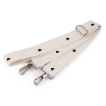Držadlo / textilní popruh nastavitelný na tašku s karabinami 79-142 cm / přírodní světlá - srdce / 1 ks / 880386
