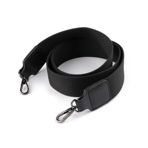Uchwyt / rączka do torby taśma z karabińczykiem 113 cm / czerń - ciemny nikiel / 1 szt / 790898