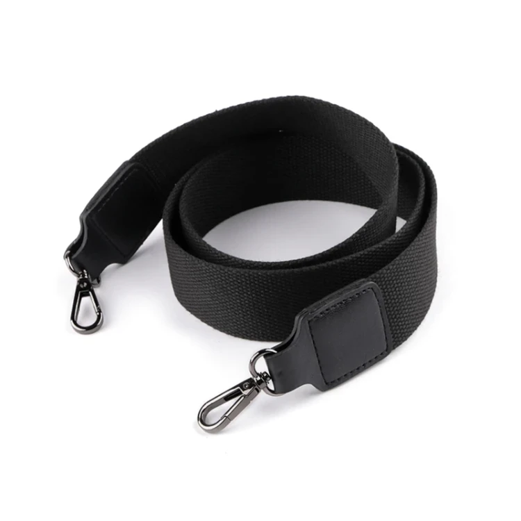 Uchwyt / rączka do torby taśma z karabińczykiem 113 cm / czerń - ciemny nikiel / 1 szt / 790898