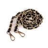 Uchwyt do torby z łańcuszkiem i karabińczykami / 112 cm / czerń - złoto / 930433