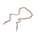 Uchwyt do torby z łańcuszkiem i karabińczykami / 112 cm / koniak - złoto / 930433