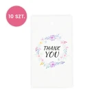10x Zawieszka / metka papierowa / biała / 50 x 90 mm / Thank You