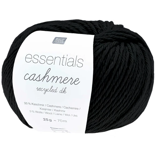 Włóczka Rico Design Essentials Cashmere Recycled DK 006 / czerń
