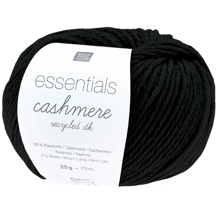 Włóczka Rico Design Essentials Cashmere Recycled DK 006 / czerń