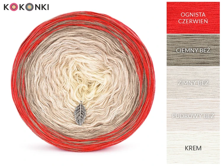 KOKONEK Classic A613 MIX Makowa panienka - Ognista czerwień/ciemny beż/zimny beż/pudrowy beż/krem